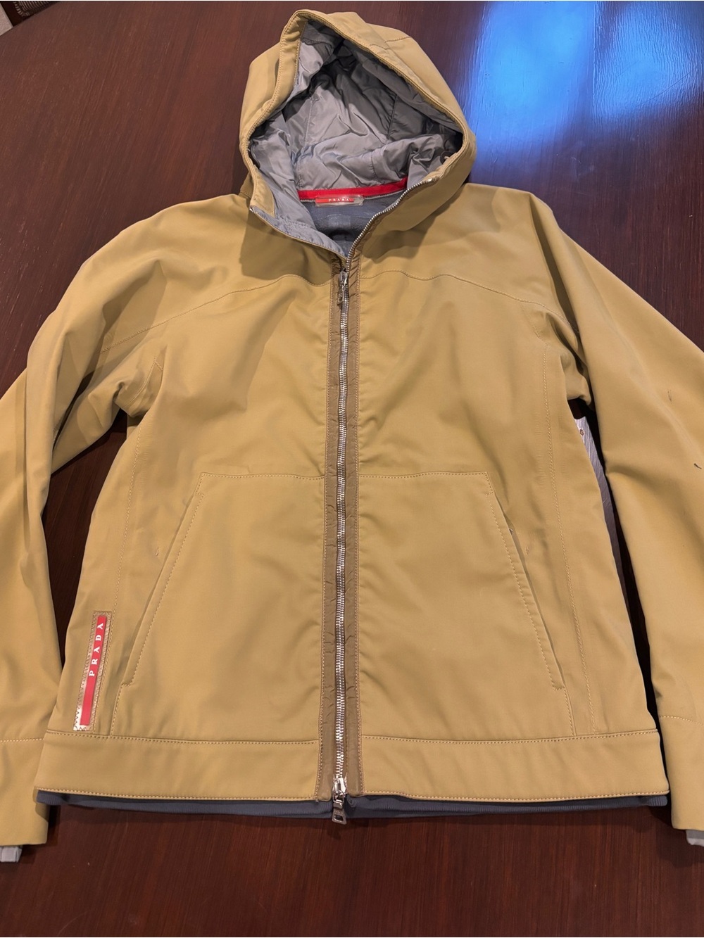 Prada Men's Hooded Gore-Tex Jacket in Tan.